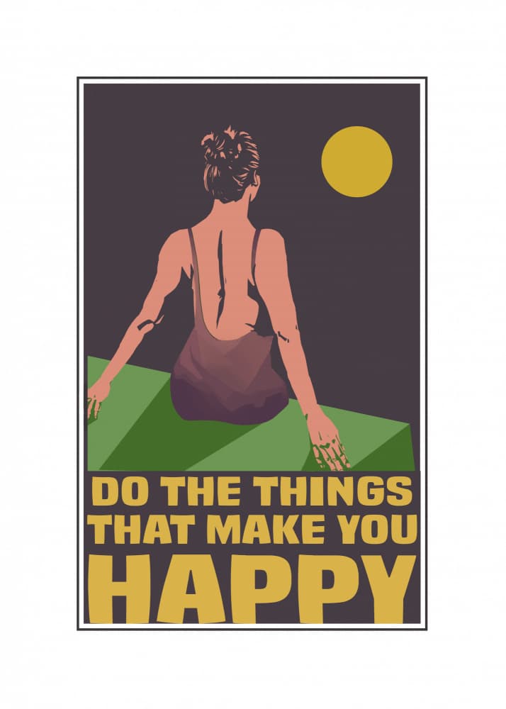 Night Woman Happy Quote by Dion Gem — canvas wall art
