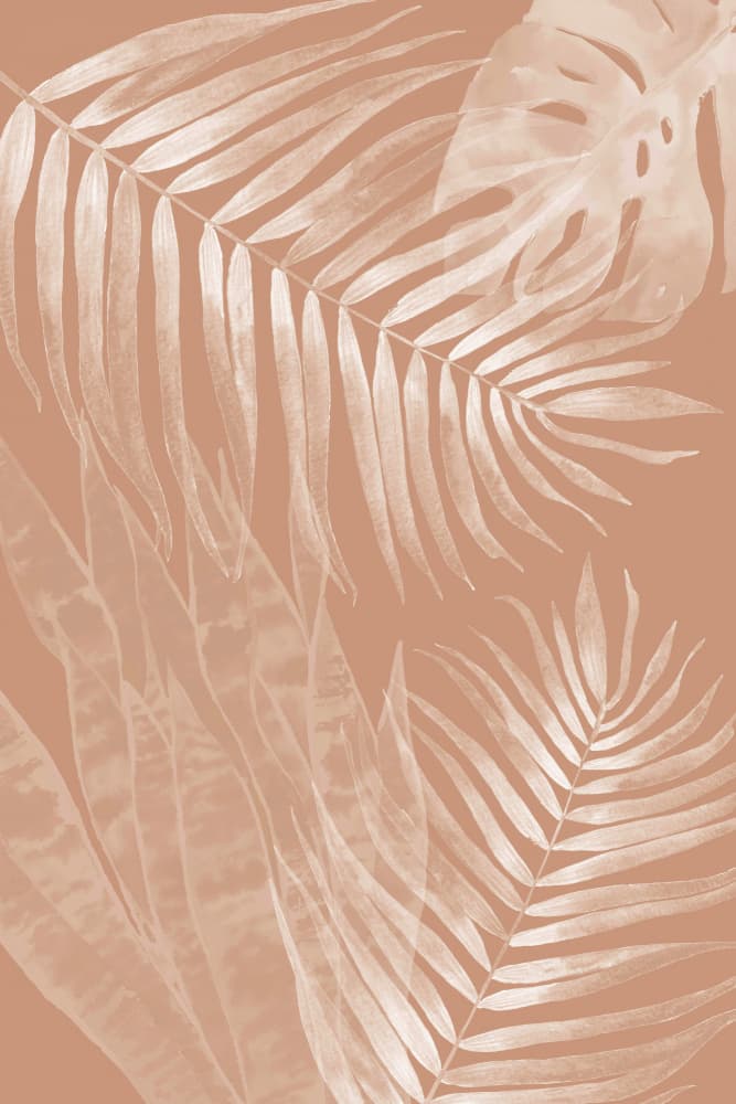 Terracotta Tropical Leaves by Melloi Art Prints — canvas wall art