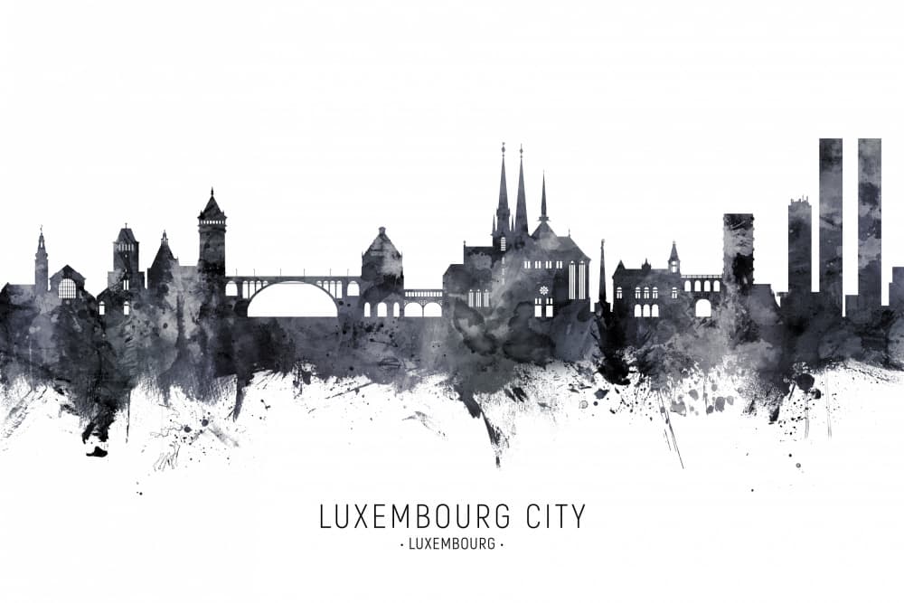 Watercolor Luxembourg City by Michael Tompsett — canvas wall art