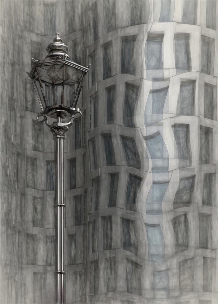 Abstract Urban Lamppost by Gilbert Claes — canvas wall art