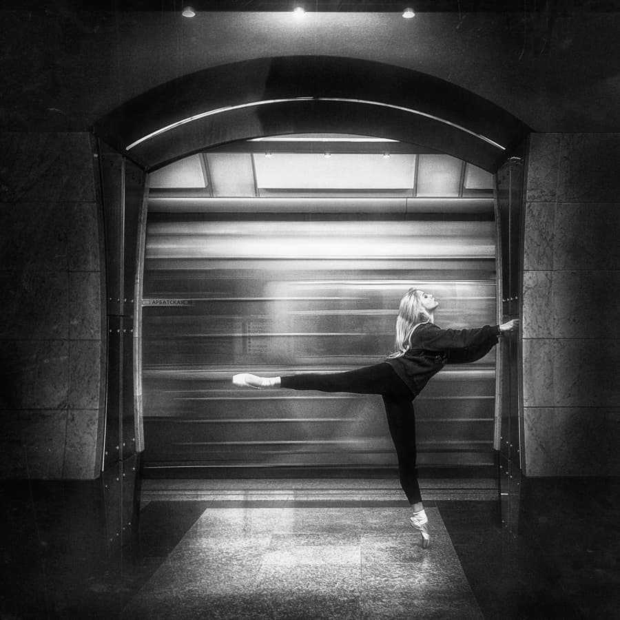 Urban Ballet in Motion by Boris Belokonov — canvas wall art