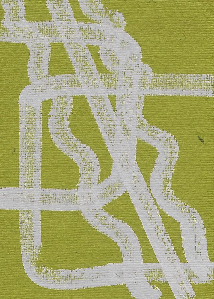 Interwoven White Lines Green by Santhosh ch — canvas wall art
