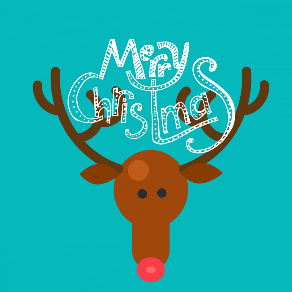 Merry Christmas Reindeer by Marika Barsrsind — canvas wall art
