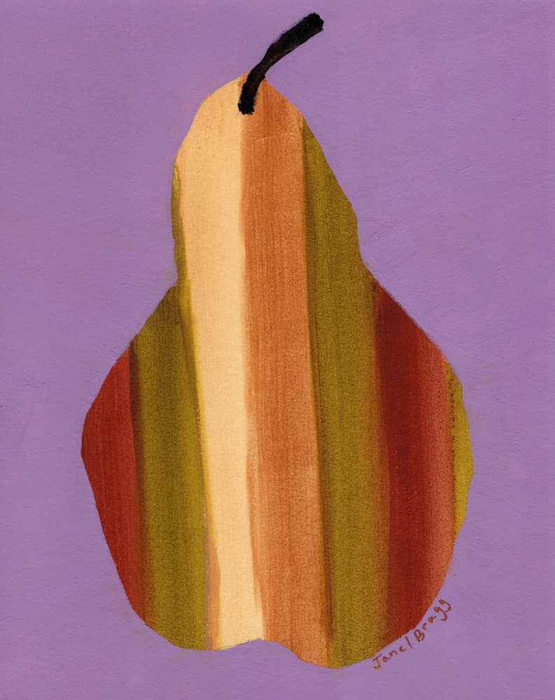 Modern Striped Pear by Janel Bragg — canvas wall art