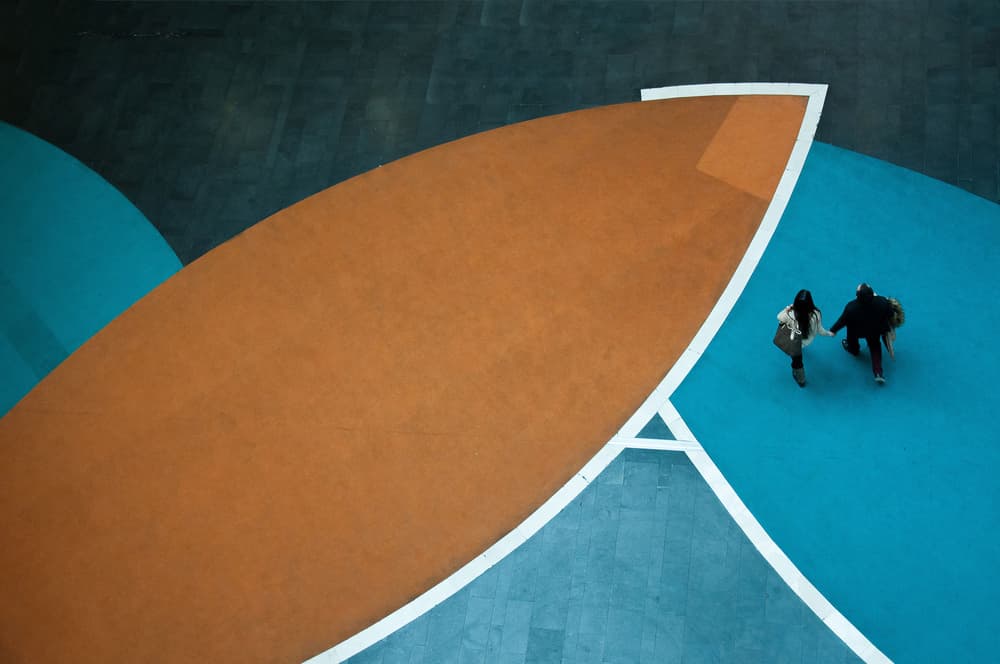 Couple on Colorful Geometry by Fatma GÖKMEN — canvas wall art