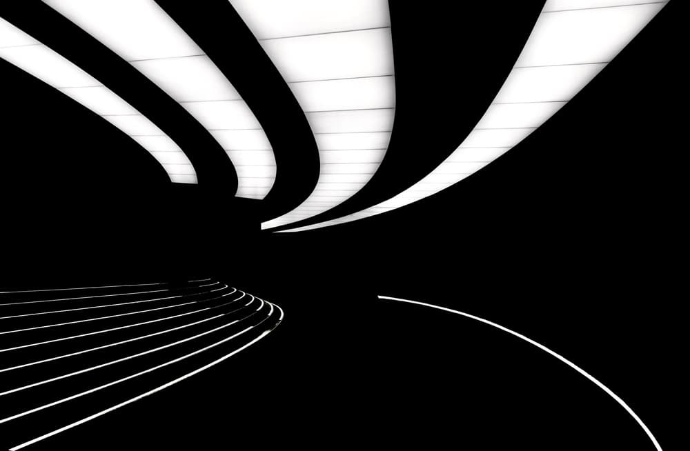 Modern Monochrome Tunnel by Danny Gao — canvas wall art