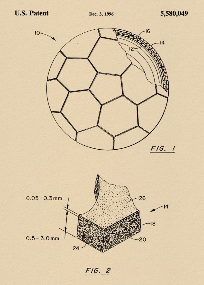 Vintage Soccer Ball Patent by Andreas Magnusson — canvas wall art
