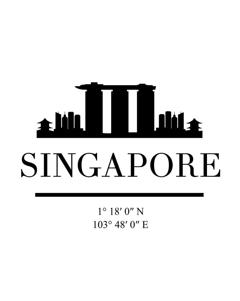 Singapore Skyline Coordinates by Emiliano Deificus — canvas wall art