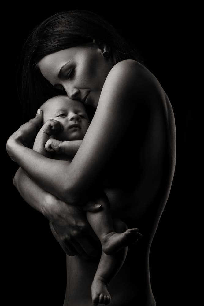Tender Mother Baby Embrace by Martin Krystynek MQEP — canvas wall art