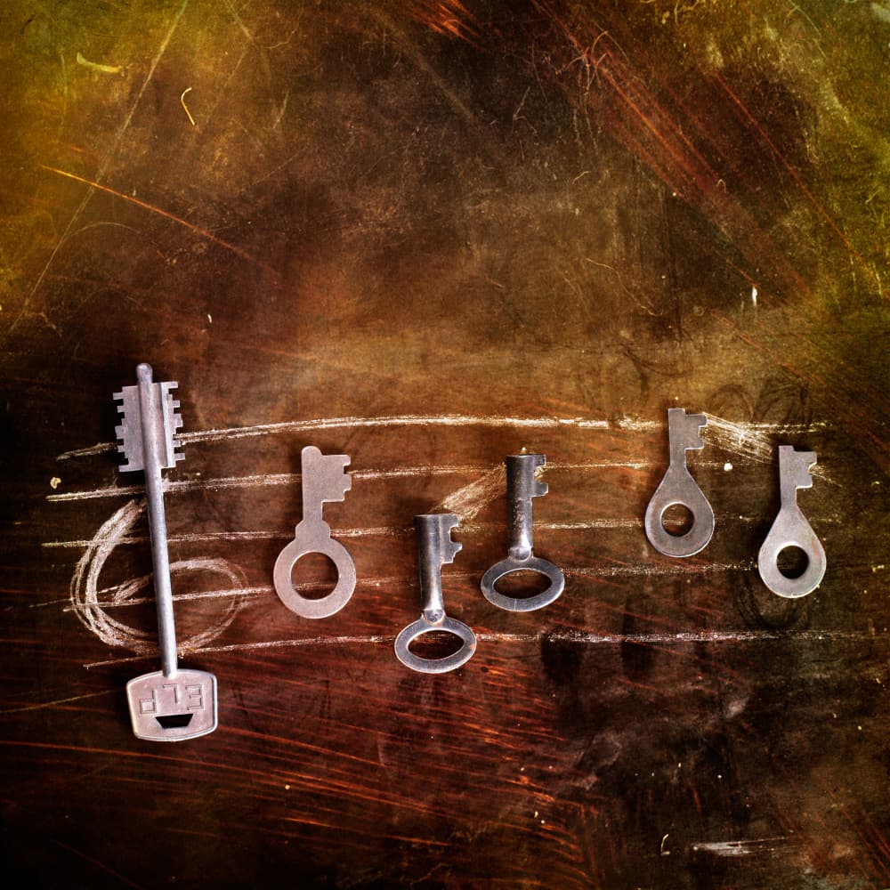 Vintage Music Keys by Stanislav Aristov — canvas wall art