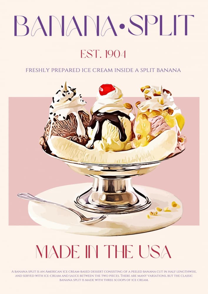 Classic Banana Split by Nazma Khokhar — canvas wall art