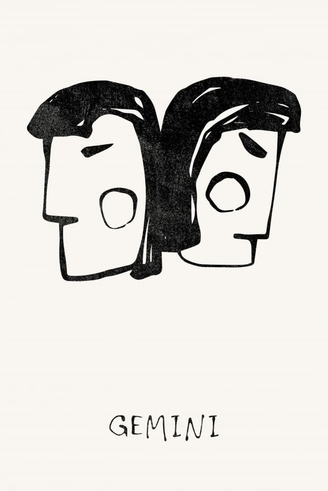 Gemini Duality Faces by Treechild — canvas wall art