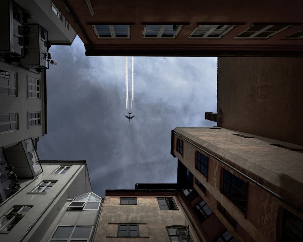 Dramatic City Flight by Jorge Pimenta — canvas wall art