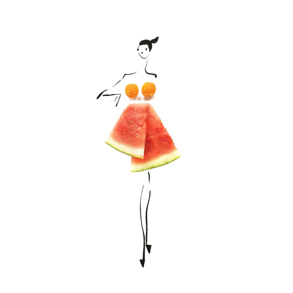 Watermelon Dress Fashion by Gretchen Roehrs — canvas wall art