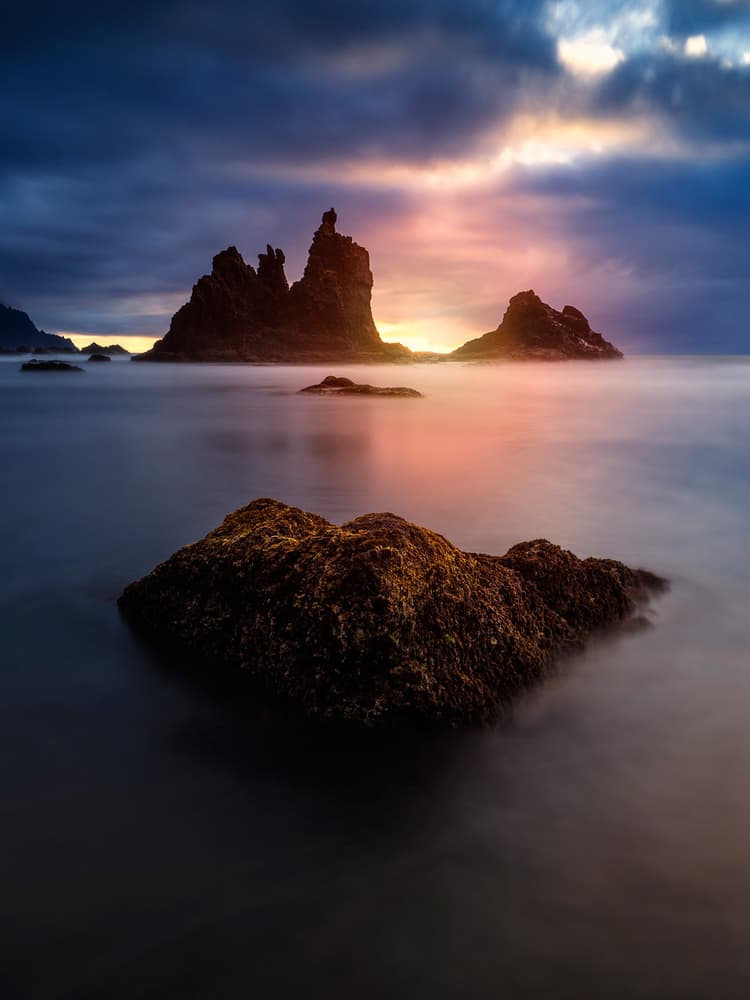 Dramatic Coastal Sunset by Carlos M. Almagro — canvas wall art