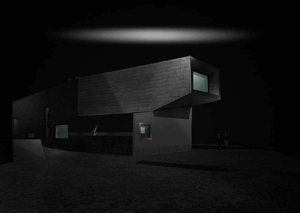 Sleek Night Architecture by Molly Fu APA — canvas wall art