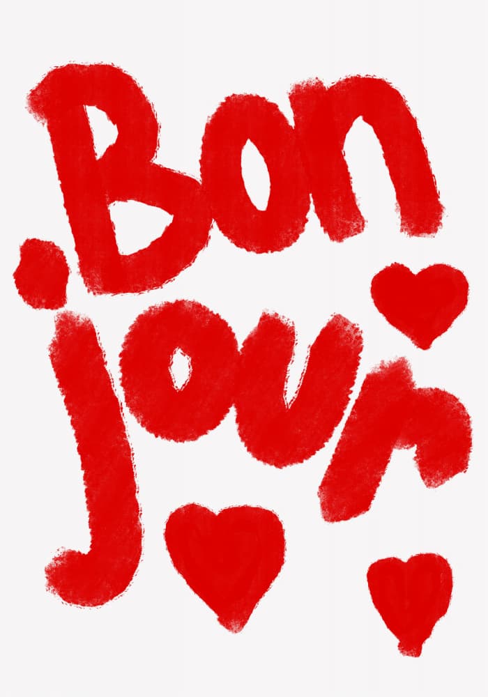 Bonjour Hearts by Athene Fritsch — canvas wall art
