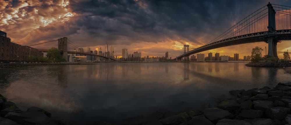 Dramatic New York Sunset by David Martin Castan — canvas wall art