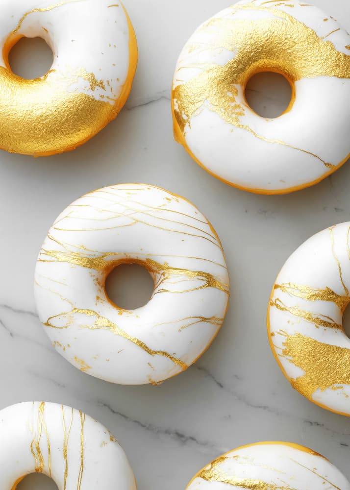 Gold Marble Donuts by Justyna Jaszke — canvas wall art
