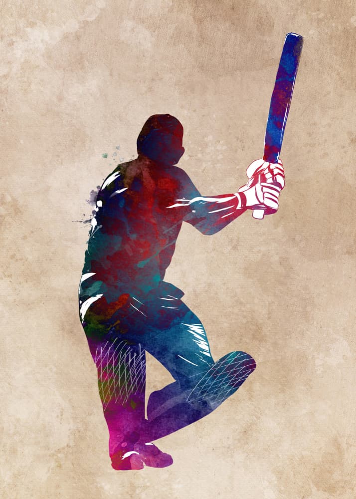 Vibrant Cricket Action by Justyna Jaszke — canvas wall art