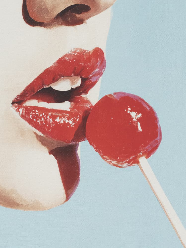 Lollipop Lips by Andreas Magnusson — canvas wall art