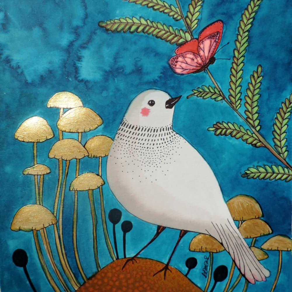 Whimsical Forest Bird by Sylvie Demers — canvas wall art