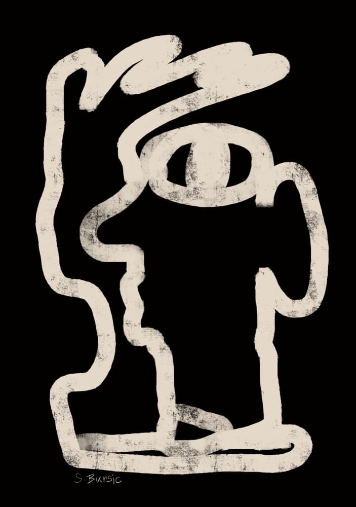 Abstract Line Head by Sharyn Bursic — canvas wall art