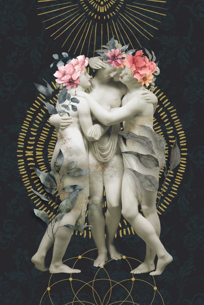 Divine Graces Floral Gold by Andrea Haase — canvas wall art