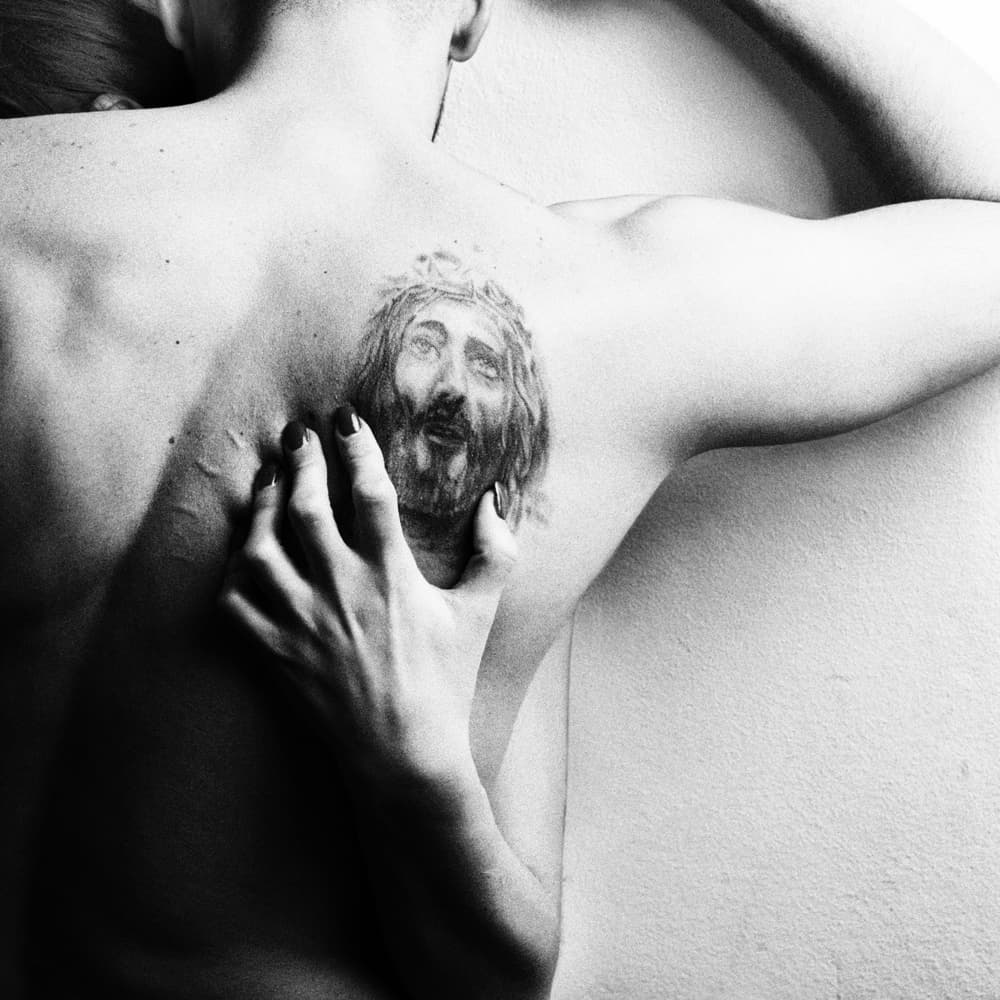 Grasping Jesus Tattoo by Floriana Barbu — canvas wall art