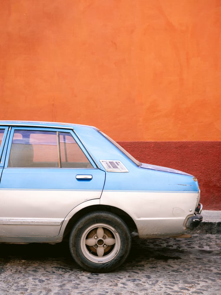 Retro Car | San Miguel de Allende Mexico by Raisa Zwart — canvas wall art