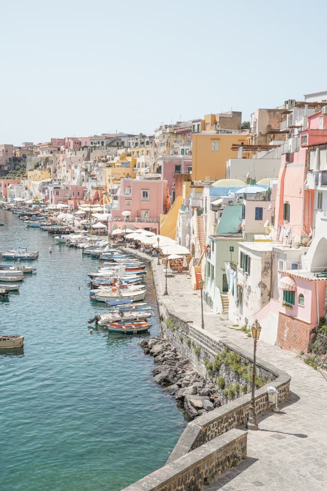 Colorful Italian Harbor by Henrike Schenk — canvas wall art