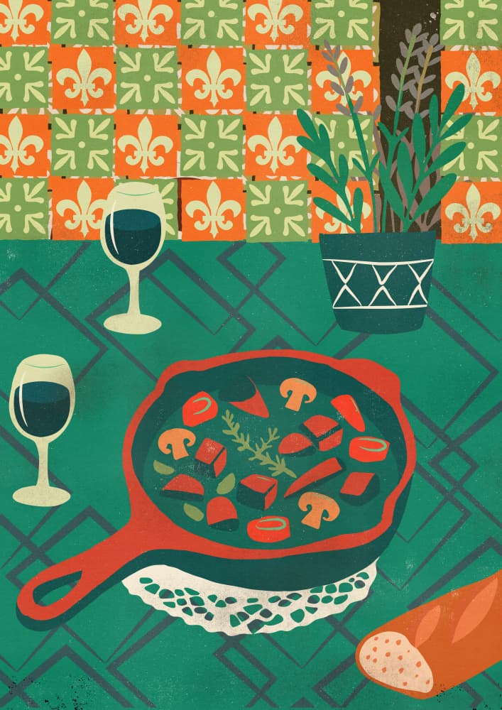 Cozy French Dinner by Nicholas — canvas wall art