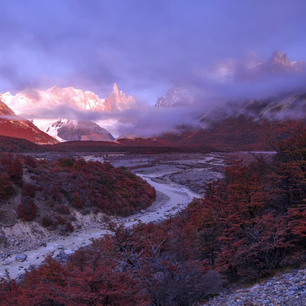 Purple Patagonia Mountains by Lijuan Yuan — canvas wall art