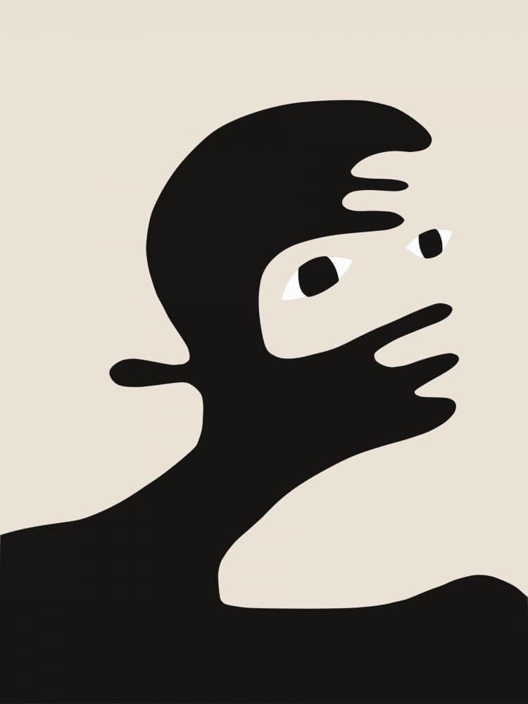 Abstract Minimalist Face by Little Dean — canvas wall art
