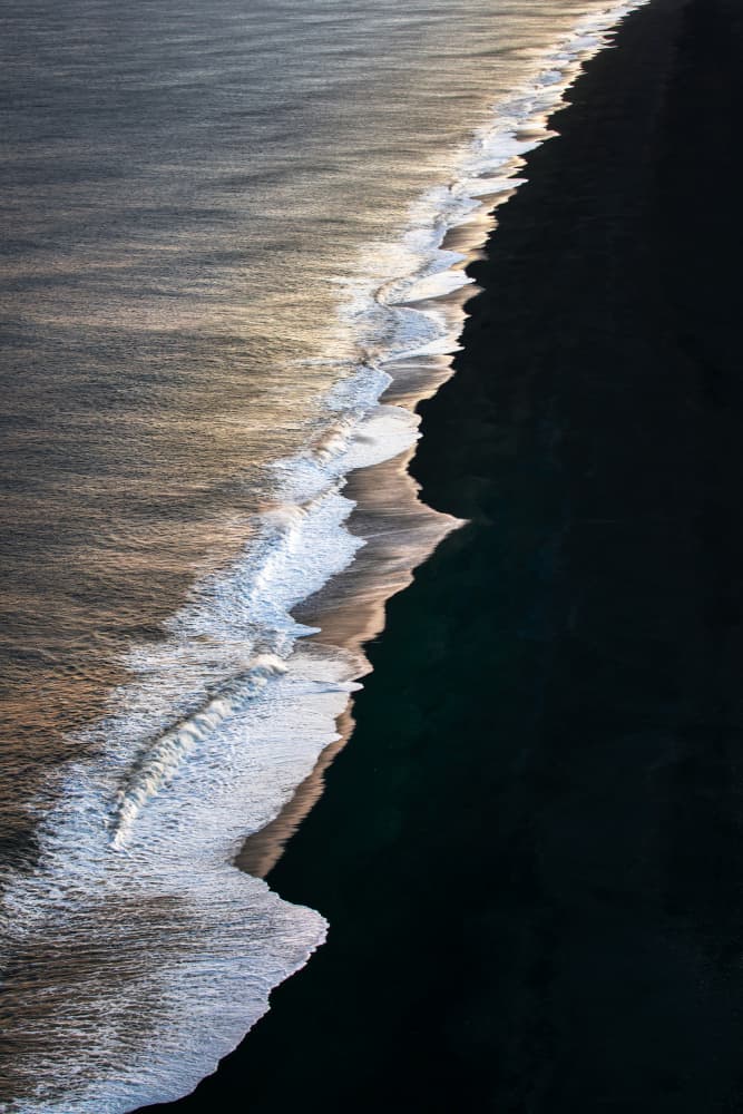 Golden Waves Dark Shore by Irene Wu — canvas wall art