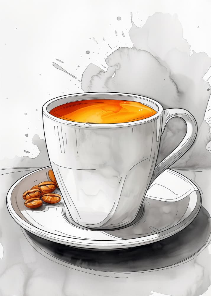 Warm Coffee Illustration by Justyna Jaszke — canvas wall art