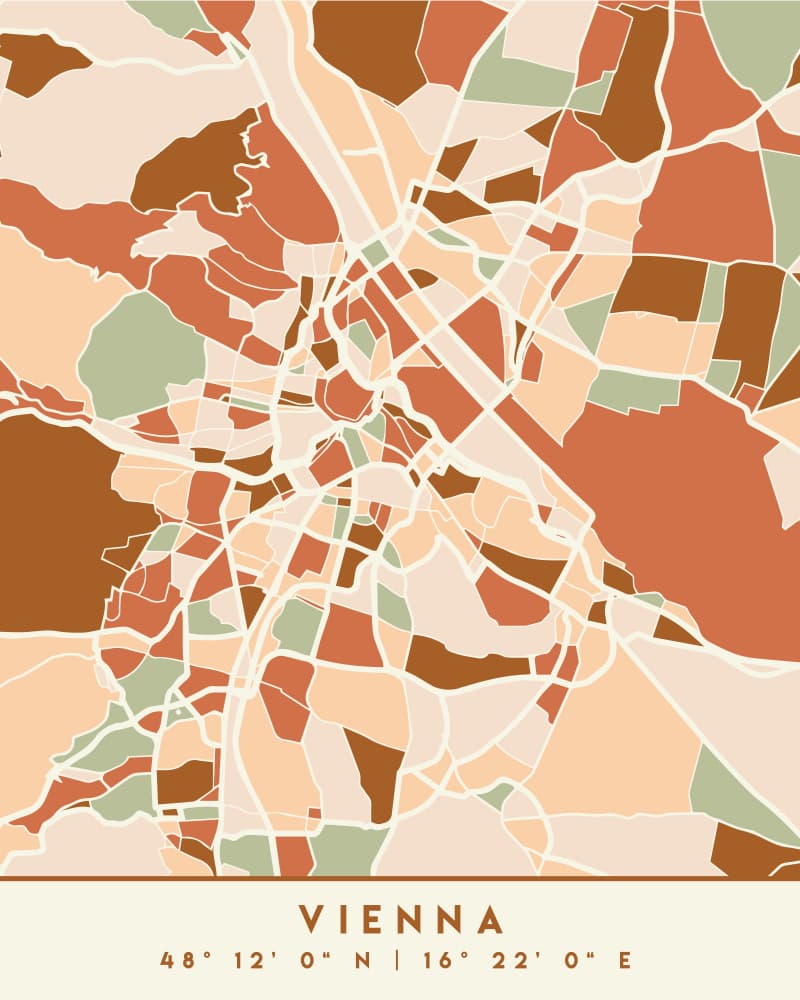Vienna City Map Abstract by Emiliano Deificus — canvas wall art