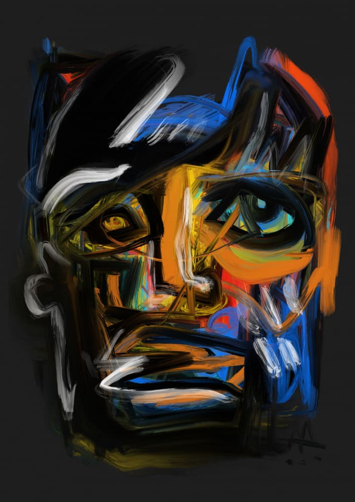 Expressive Abstract Portrait by Angel Rivas — canvas wall art