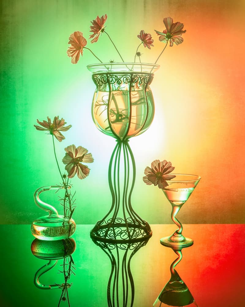 Vibrant Floral Reflections by Louie Luo — canvas wall art