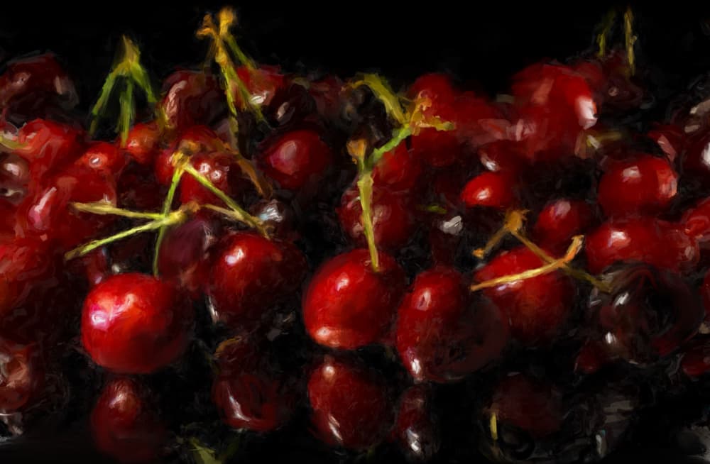 Deep Red Cherries by James Zamora — canvas wall art
