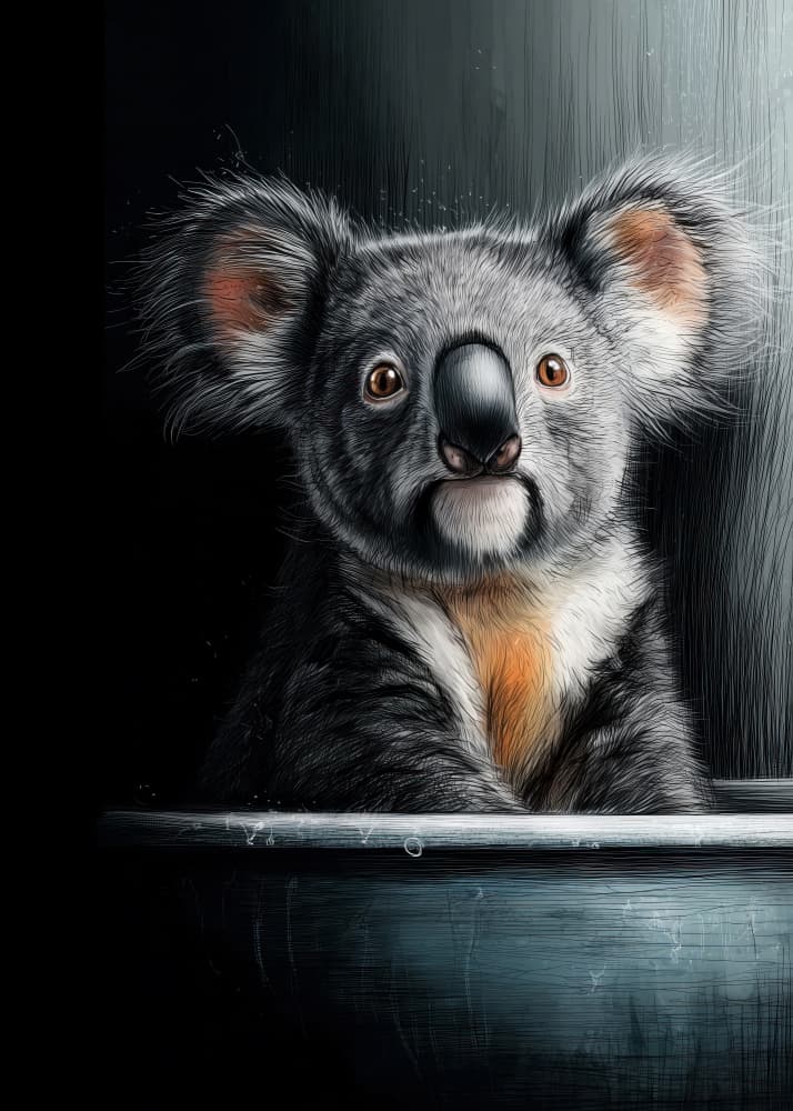 Curious Koala Bathtub by Justyna Jaszke — canvas wall art