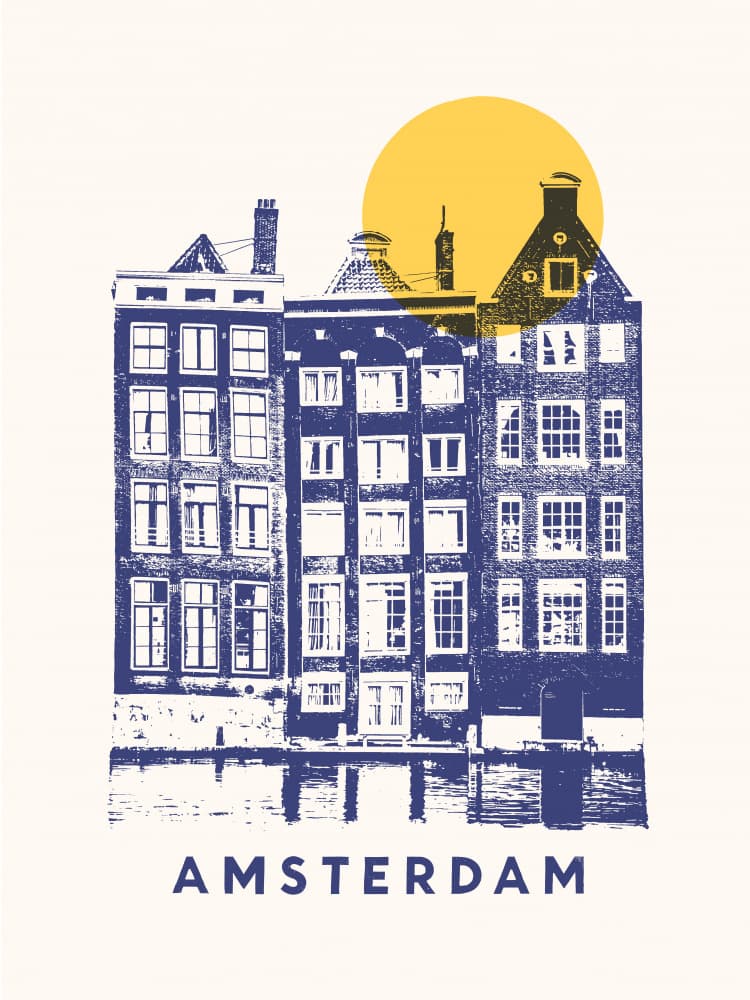 Amsterdam Canal Houses by Florent Bodart — canvas wall art