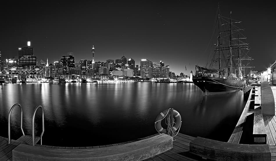 Night City Harbor by Mark Lucey — canvas wall art