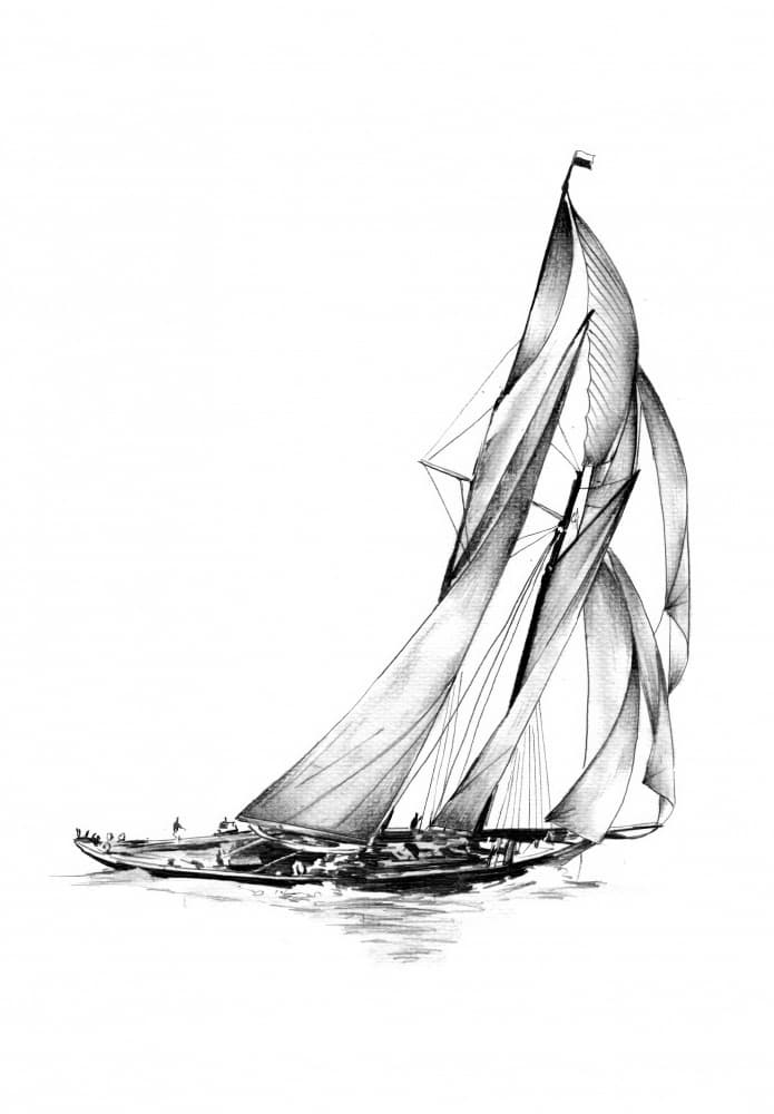 Vintage Sailboats Racing by Kulik — canvas wall art
