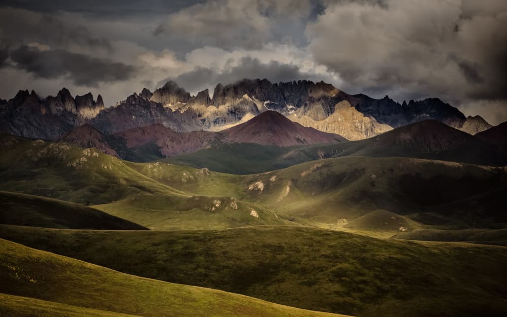 Dramatic Mountain Peaks by James Zhen Yu — canvas wall art