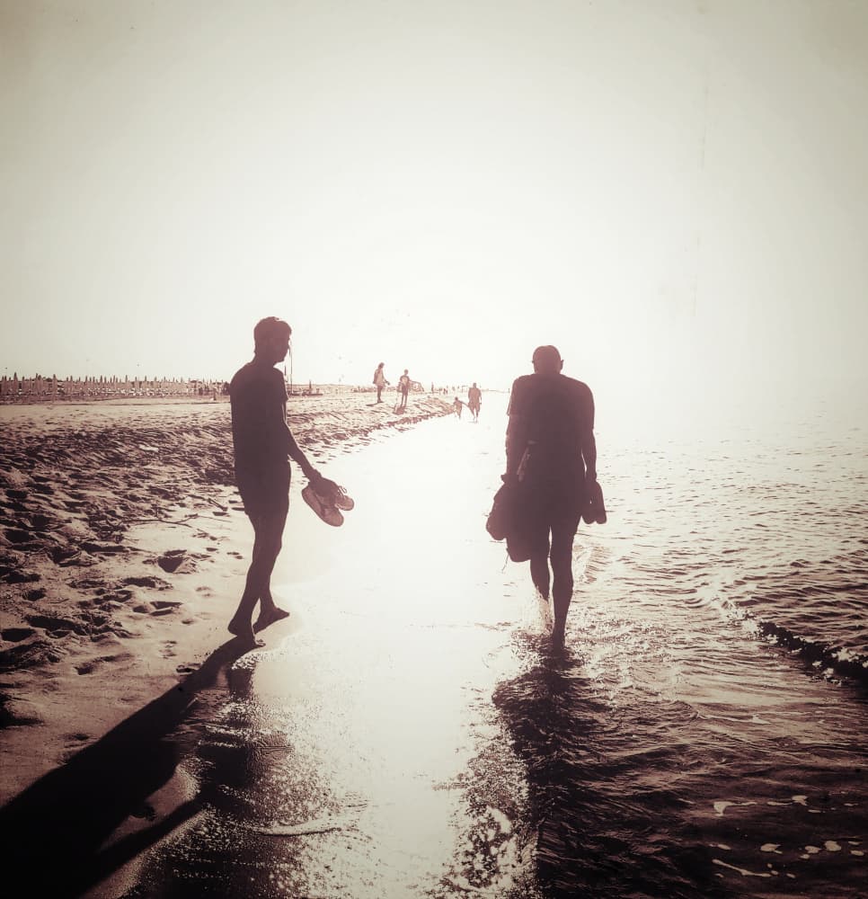 Sunset Beach Walk by Vito Muolo — canvas wall art