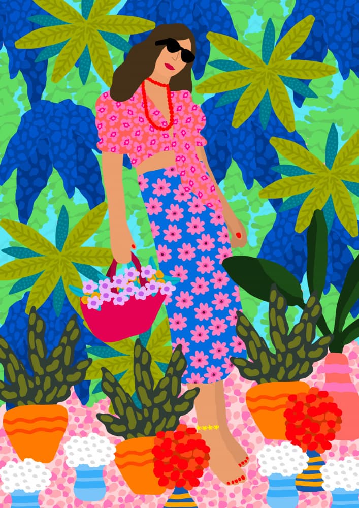 Walking Between Gardens by Rafaela Mascaro — canvas wall art