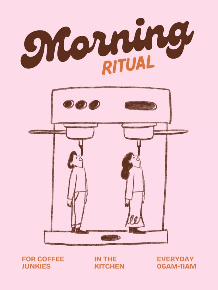 Morning Coffee Ritual by Ohkimiko — canvas wall art