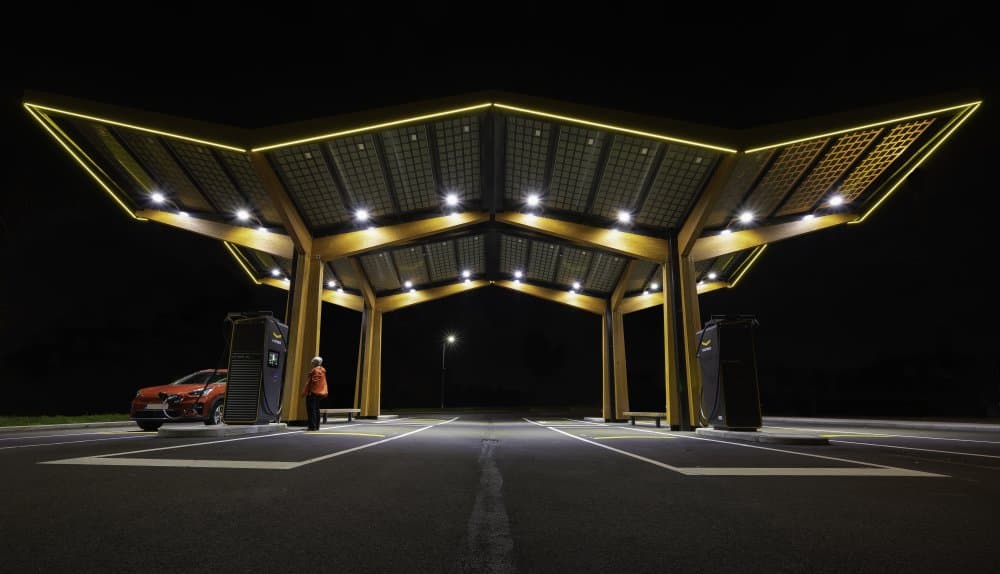 Night Solar Charging by Maurits De Groen — canvas wall art