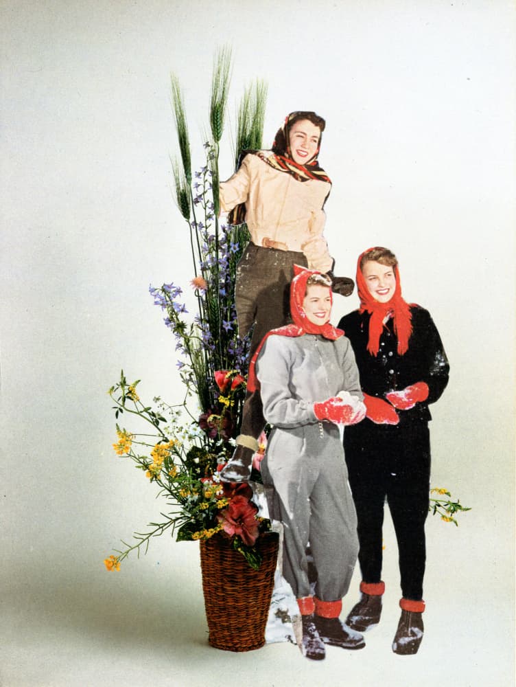 Vintage Winter Floral Fashion by Betty Klaasse — canvas wall art